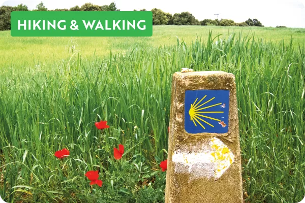 Stone marker on the camino de santiago