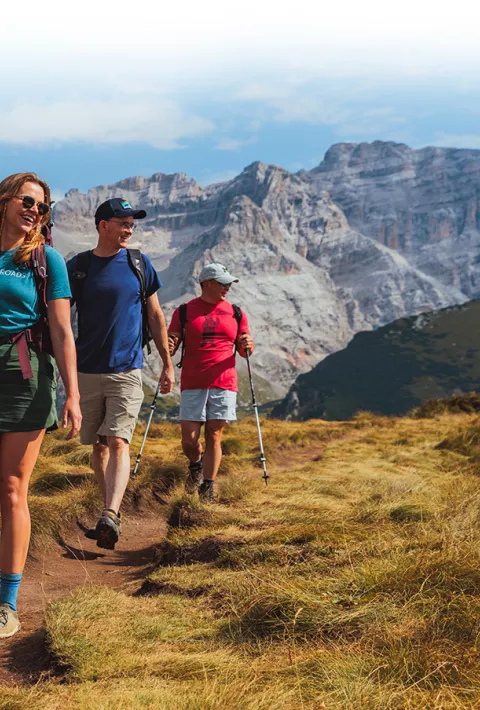Group of hikers in the Dolomites