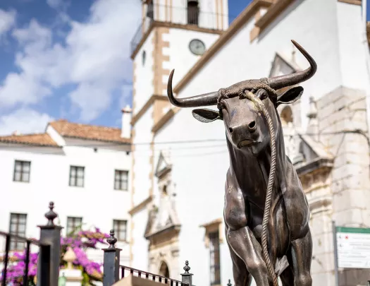 Bronze statue of a bull