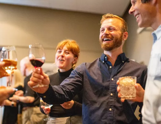 Guests raising a cheers 