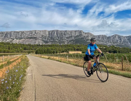 Backroads Guest Biking with Rock Formation