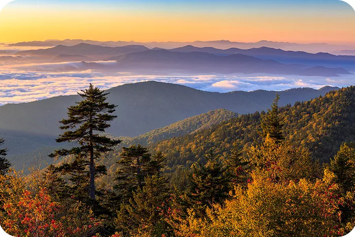Sunset over the mountains