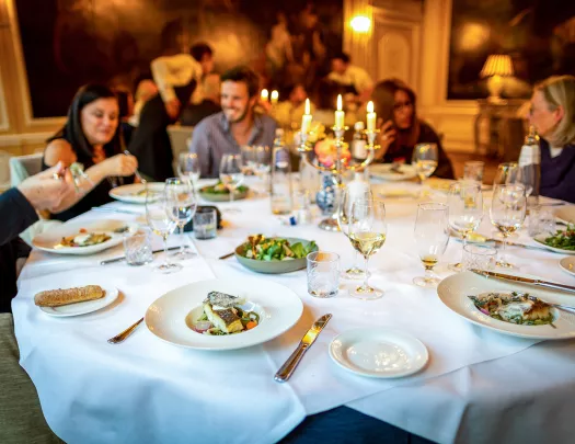 Guests + table at dinner