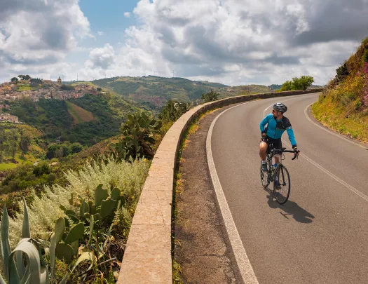 Backroads guest biking on path