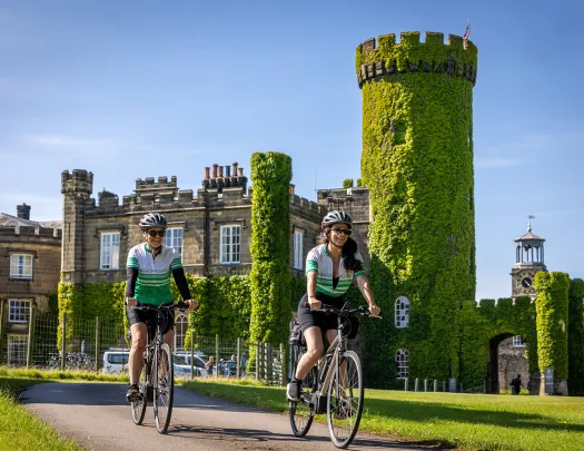 Guests Riding in Front Ivy Tower Scotland