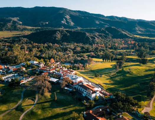 Bird's eye shot of the Ojai Valley Inn.