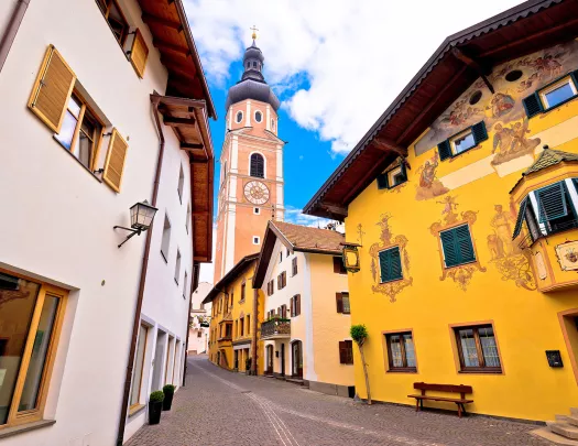 Colorful homes on a narrow street