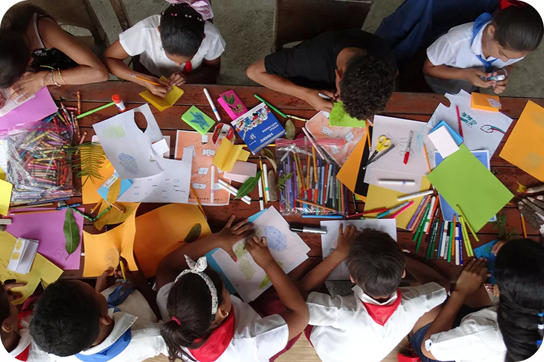 People working on crafts