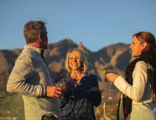 Guests at sunset happy hour AZ