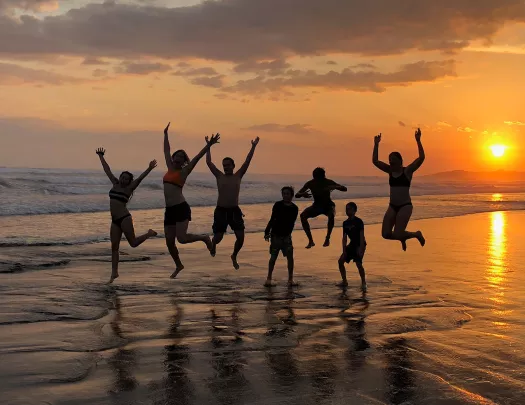 Jumping For Joy Beach Sunset Costa Rica