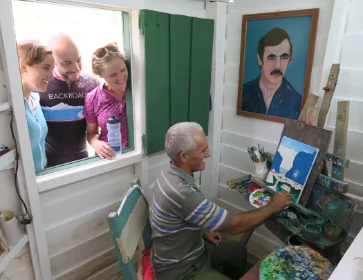 Guests Observing Cuban Arist