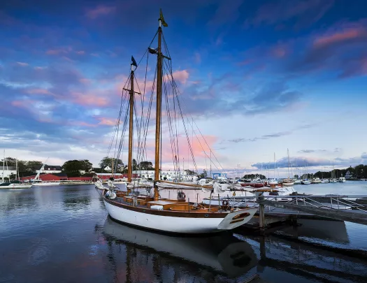 Boat in a harbor in Maine