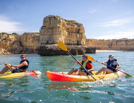 Group of kayakers in Portugal