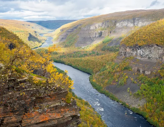 River cutting through two large valleys
