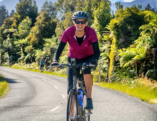 Single rider biking in New Zealand
