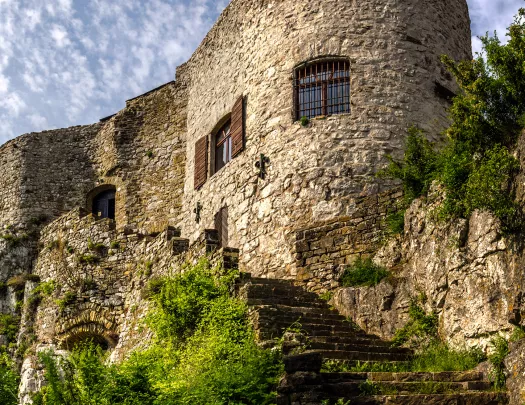 Socerb castle dominates the area, Slovenia.