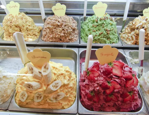Assortment of gelato.