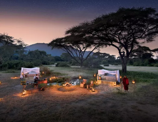&Beyond Lake Manyara Tree Lodge sleeping under the stars