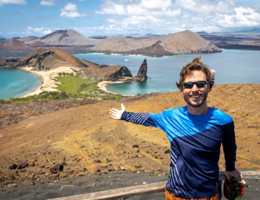 Hiker in Galapagos Islands with Backroads