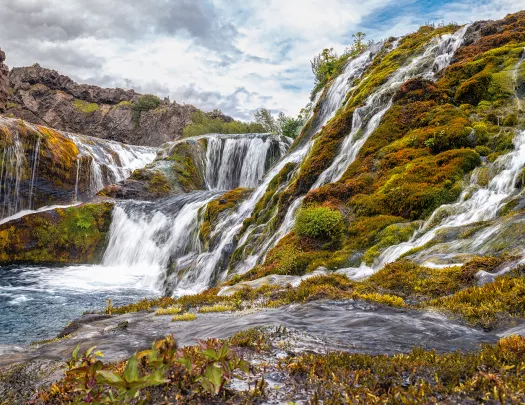 Gjain waterfalls, Iceland.
