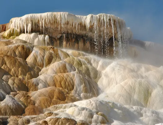 Canyon with water sliding down
