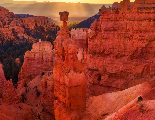 Rock sculptures at sunset